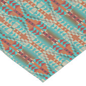 Türkis Burnt Orange Brown Mosaik Muster Mittelgroßer Tischläufer (Ecke)
