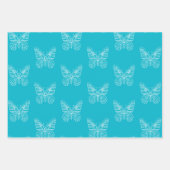 Türkis Butterfly Geschenkpapier Set (Vorderseite 3)