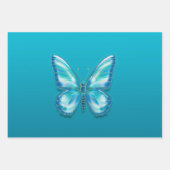 Türkis Butterfly Geschenkpapier Set (Vorderseite)