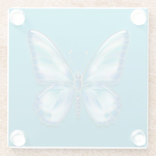 Türkis Butterfly Glasuntersetzer (Rückseite)