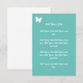 Türkis Butterfly Hochzeit Stationary Einladung (Vorne/Hinten)