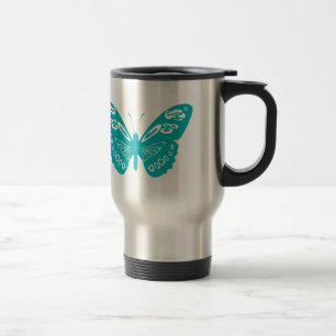 Türkis Butterfly Reisebecher