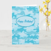 Türkis Camouflage Camouflage Happy Birthday Custom Karte (Gelbe Blume)