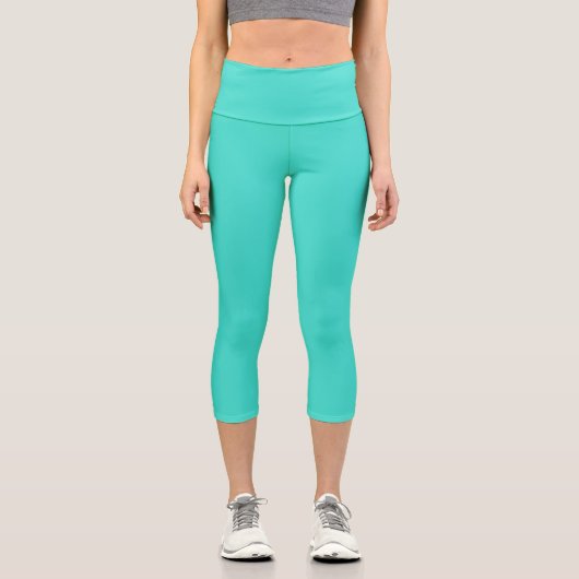 Türkis Capri Leggings (Vorderseite)