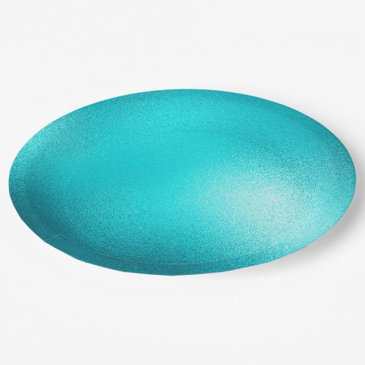 Türkis Chic Aqua Blue Wedding Pappteller (Schrägansicht)