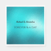 Türkis Chic Aqua Blue Wedding Serviette (Vorderseite)