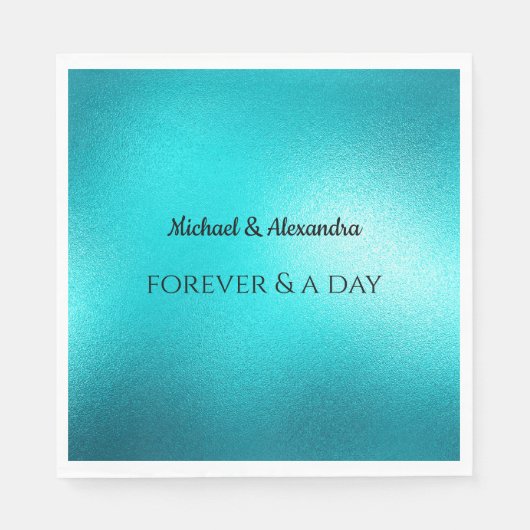 Türkis Chic Aqua Blue Wedding Serviette (Vorderseite)