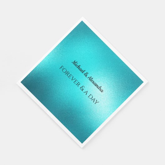 Türkis Chic Aqua Blue Wedding Serviette (Ecke)