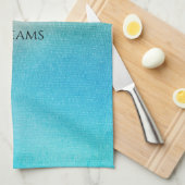 Türkis Chic White Aqua Blue Geschirrtuch (Viertel Falte)