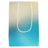 Türkis Chic White Aqua Blue Mittlere Geschenktüte (Rückseite)