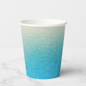 Türkis Chic White Aqua Blue Pappbecher (Rückseite)