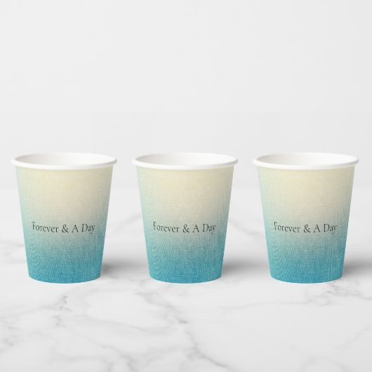 Türkis Chic White Aqua Blue Pappbecher (Multi)
