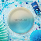 Türkis Chic White Aqua Blue Wedding Pappteller (Party)