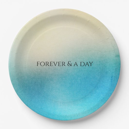 Türkis Chic White Aqua Blue Wedding Pappteller (Vorderseite)