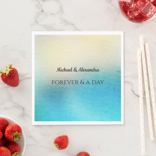 Türkis Chic White Aqua Blue Wedding Serviette (Beispiel)