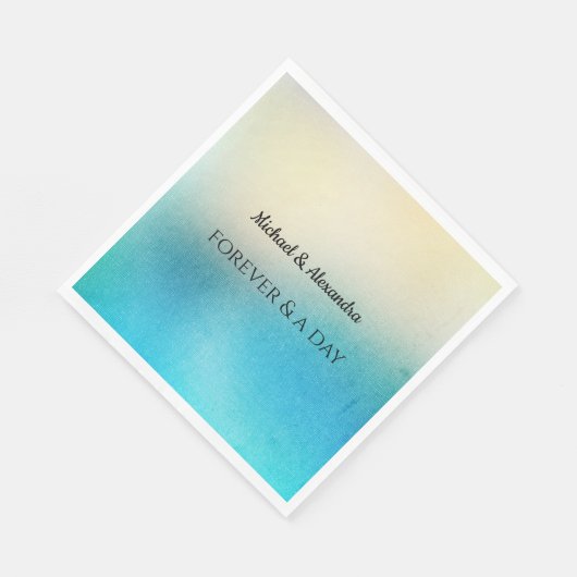 Türkis Chic White Aqua Blue Wedding Serviette (Ecke)