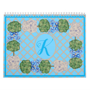 Türkis Chinoiserie Ginger Jars Jars Topiary Kalender