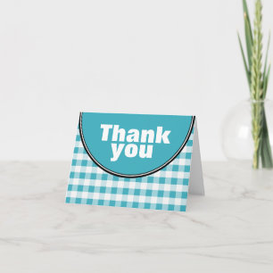 Türkis Circle Gingham custom Dankeschön Karte