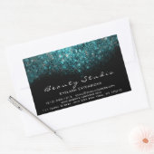 Türkis Confetti Eyelash Makeup Beauty Salon Rechteckiger Aufkleber (Umschlag)
