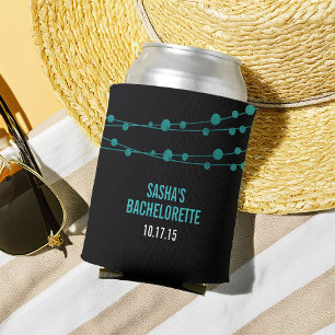 Türkis Confetti Personalisierter Junggeselinnen-Ab Dosenkühler