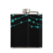 Türkis Confetti Personalisierter Junggeselinnen-Ab Flachmann (Rückseite)