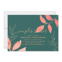 Türkis Coral Gold COUPLES SHOWER handschriftlich