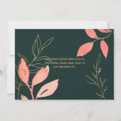 Türkis Coral Gold COUPLES SHOWER handschriftlich Einladung (Rückseite)