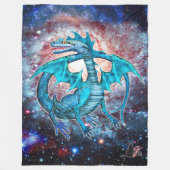 Türkis Cosmic Dragon Fleecedecke (Vorderseite)