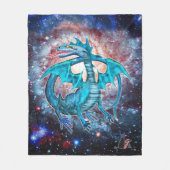 Türkis Cosmic Dragon Fleecedecke (Vorderseite)