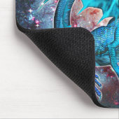 Türkis Cosmic Dragon Mousepad (Ecke)