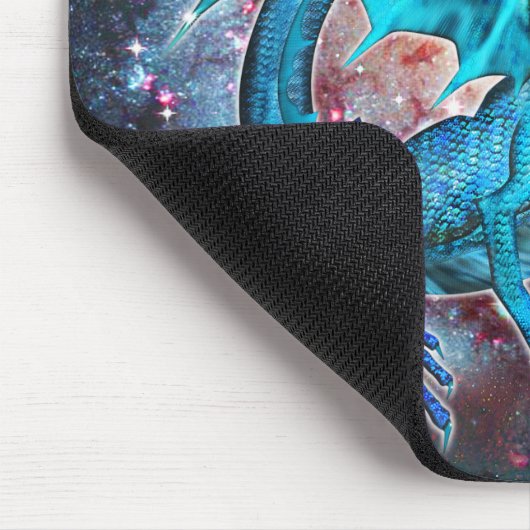 Türkis Cosmic Dragon Mousepad (Ecke)