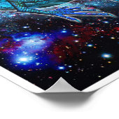 Türkis Cosmic Dragon Poster (Ecke)