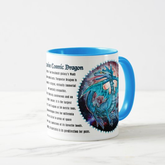 Türkis Cosmic Dragon Tasse (VorderseiteRechts)