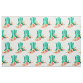Türkis-Cowboystiefel mit Blumen Stoff (Fat Quarter (45,7 x 55,9 cm))