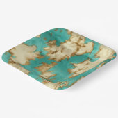 Türkis Creme Animal Cowhide Western Cowgirl Pappteller (Gewinkelt)