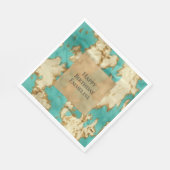 Türkis Creme Animal Cowhide Western Cowgirl Serviette (Ecke)