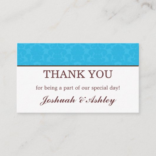 Türkis & Creme Hochzeitstisch Danke, Karten (Vorderseite)