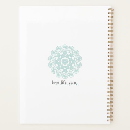 Türkis Crochet Planner Planer (Rückseite)