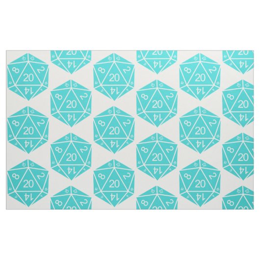 Türkis D20 Dice Fabric Stoff (Fat Quarter (45,7 x 55,9 cm))