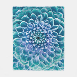 Türkis Dahlia Blume Makro Hintergrund Fleecedecke