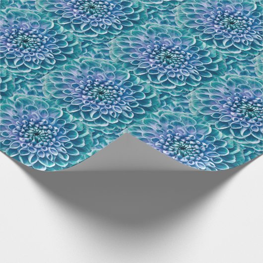 Türkis Dahlia Blume Makro Hintergrund Geschenkpapier (Ecke)
