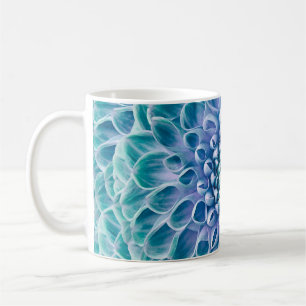 Türkis Dahlia Blume Makro Hintergrund Kaffeetasse