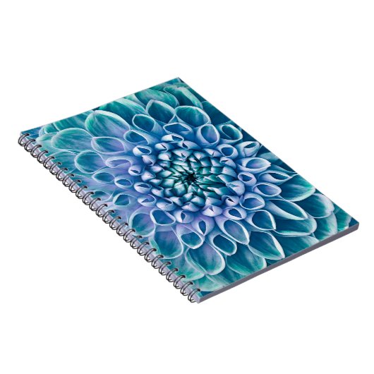 Türkis Dahlia Blume Makro Hintergrund Notizblock (Rechte Seite)