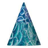 Türkis Dahlia Blume Makro Hintergrund Partyhütchen (Rückseite)