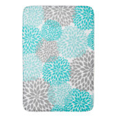 Türkis-Dahlie blüht, mutiger Blumenbadezimmer-Deko Badematte (Vorderseite Vertikal)