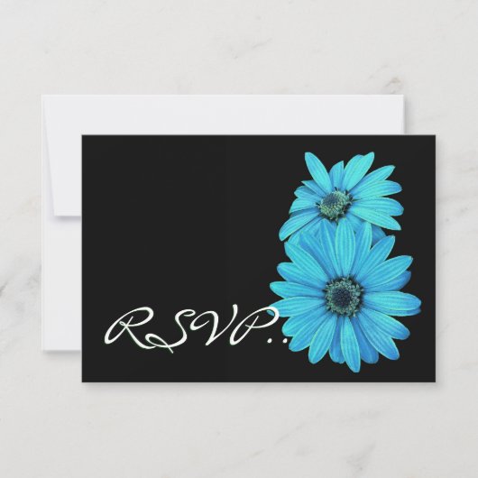 Türkis Daisies UAWG Wedding Response Card V2 RSVP Karte (Vorderseite)