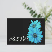 Türkis Daisies UAWG Wedding Response Card V2 RSVP Karte (Stehend Vorderseite)