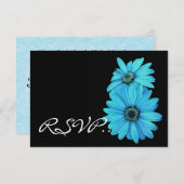 Türkis Daisies UAWG Wedding Response Card V2 RSVP Karte (Vorne/Hinten)