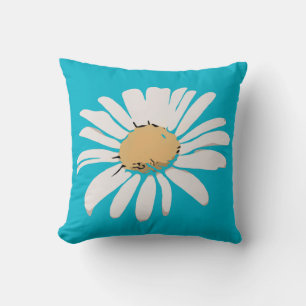 Türkis Daisy Floral Pillow Kissen