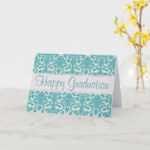 Türkis-Damast-kundengerechte Jahrestags-Karte Karte (Gelbe Blume)